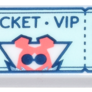 LEGO® Tuile Décorée 1 x 2 motif Ticket VIP - 3069pb1214 - Blanc
