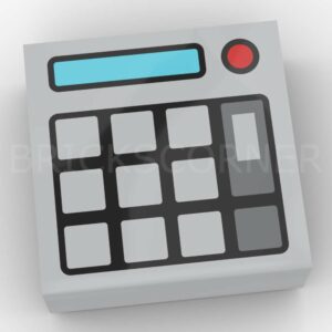 LEGO® Tuile Décorée 1 x 1 Ecran de Calculatrice - 3070pb174 - Medium Stone Gray