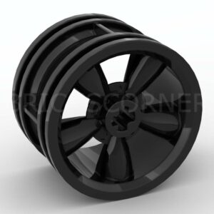 LEGO® Roue / Jante 30.4mm D. x 20mm 5 bâtons Muscle Car - 42716 - Noir