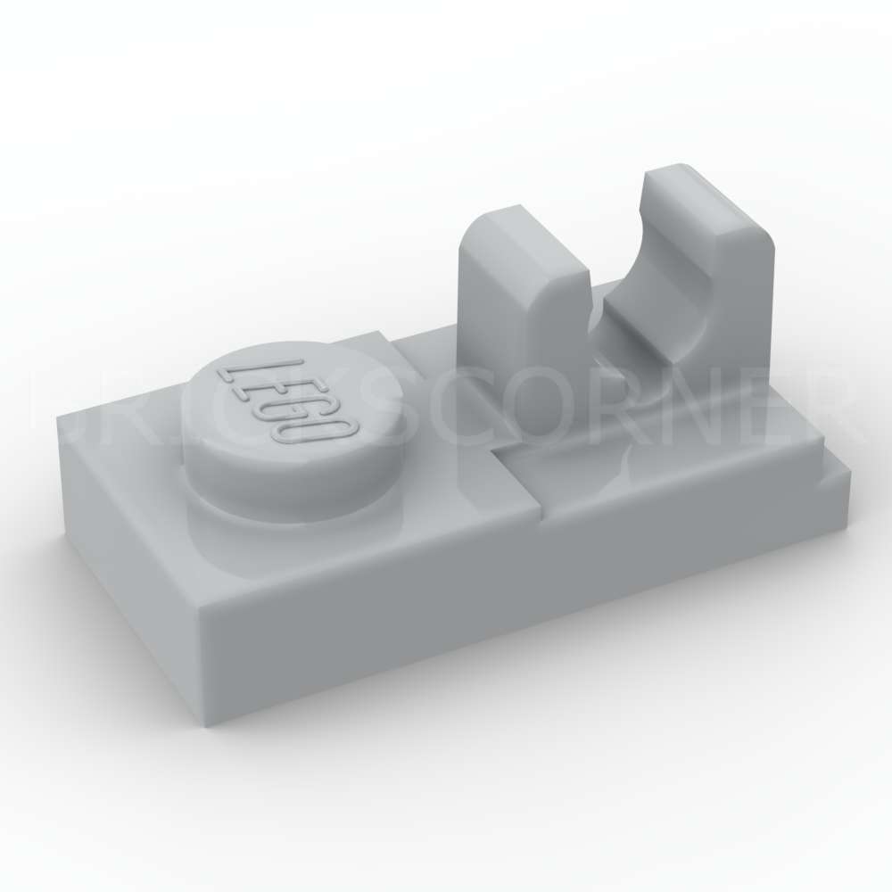 LEGO® Plaque Modifiée 1 x 2 avec Clip sur un Tenon - 92280 - Medium Stone Gray