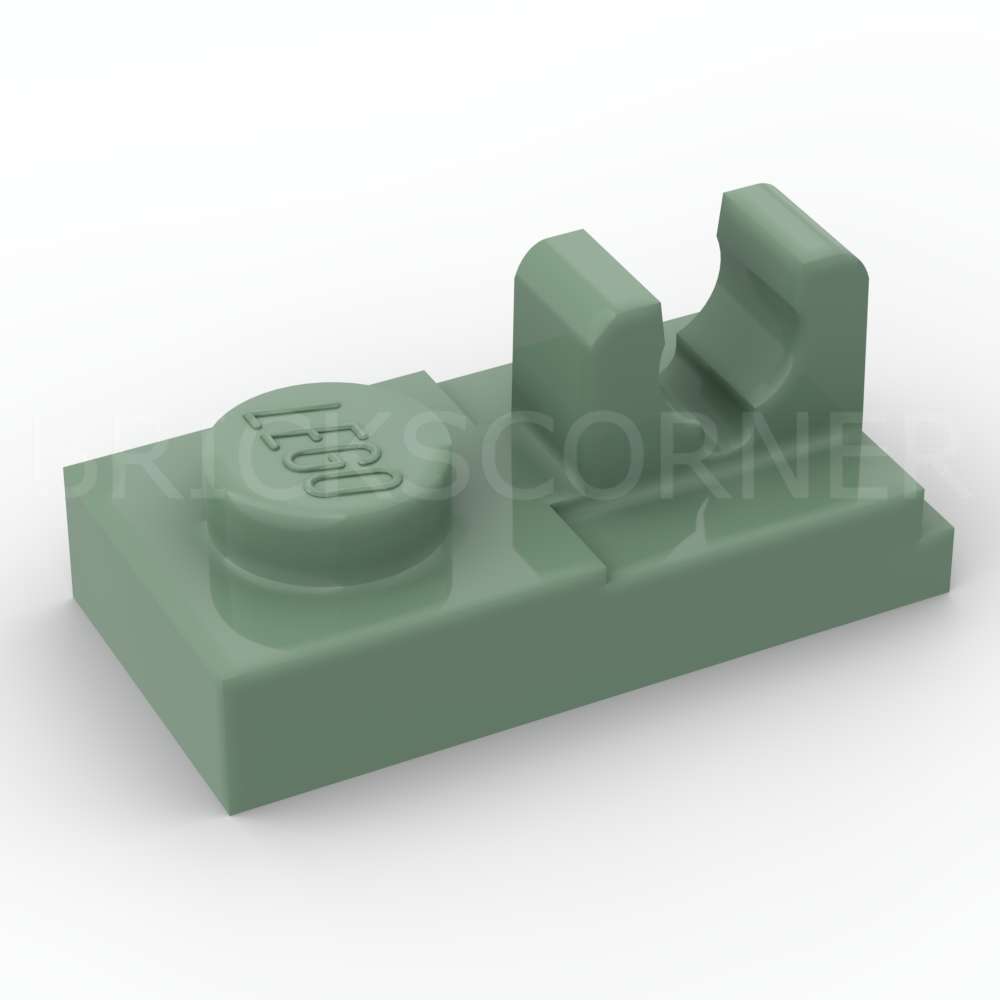 LEGO® Plaque Modifiée 1 x 2 avec Clip sur un Tenon - 92280 - Vert Sable