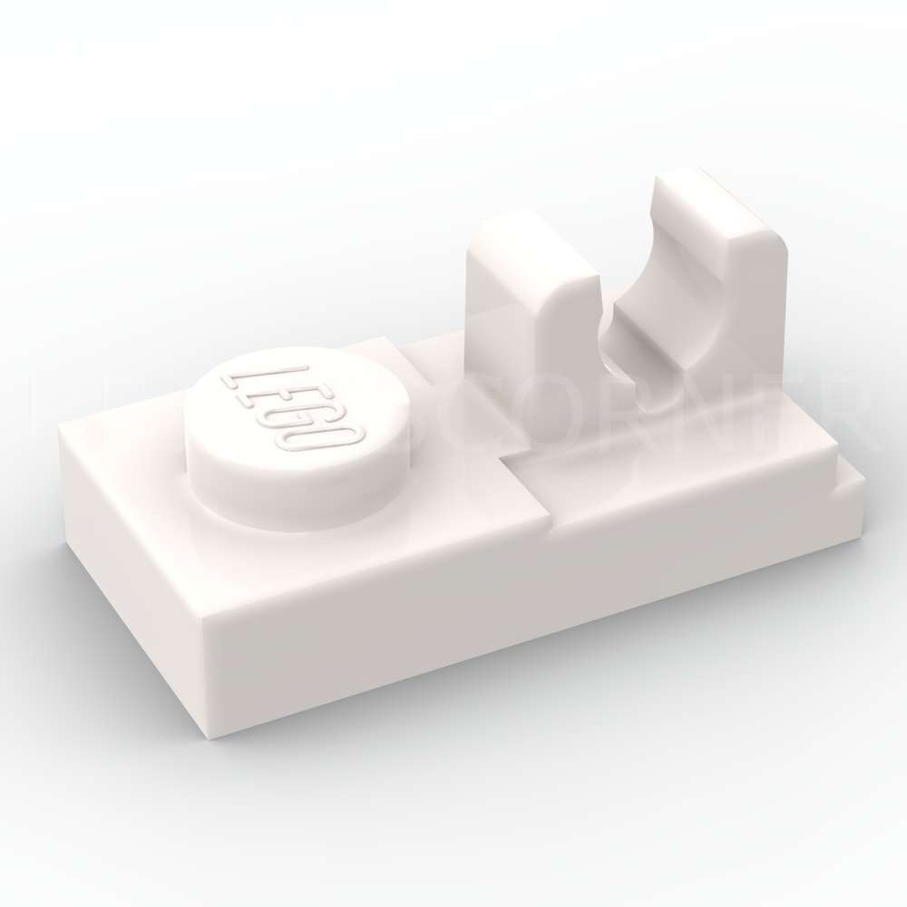 LEGO® Plaque Modifiée 1 x 2 avec Clip sur un Tenon - 92280 - Blanc