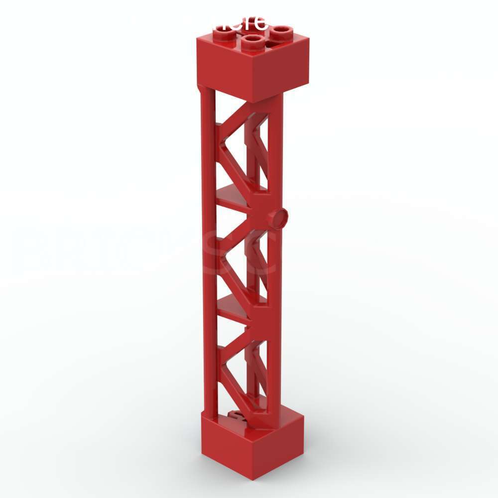 LEGO® Pilier Structure Poutres Triangulaires 2 x 2 x 10 - 95347 - Rouge