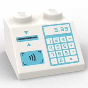 LEGO® Pente Décorée 45°2 x 2 Caisse Enregistreuse avec Terminal de Paiement - 3039pb139 - Blanc
