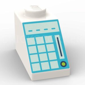 LEGO® Pente Décorée 45°2 x 1 Clavier de Caisse Enregistreuse / Calculatrice - 3040pb027 - Blanc