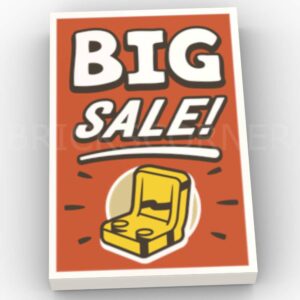 LEGO® Tuile Décorée 2 x 3 "Big Sale" - 26603pb583 - Blanc