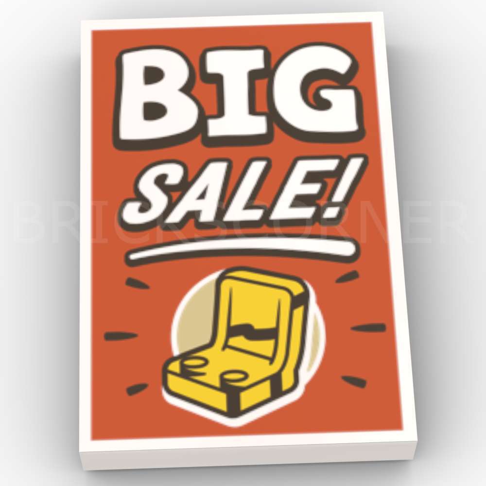 LEGO® Tuile Décorée 2 x 3 "Big Sale" - 26603pb583 - Blanc