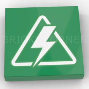 LEGO®Tuile Décorée 2 x 2 Triangle Logo Danger Electrique - 3068pb2788 - Vert