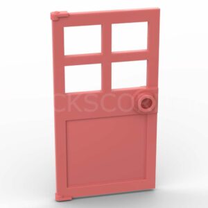 LEGO® Porte 1 x 4 x 6 avec 4 Fenêtres et Tenon - 60623 - Coral