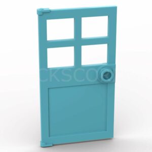 LEGO® Porte 1 x 4 x 6 avec 4 Fenêtres et Tenon - 60623 - Azur Moyen
