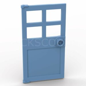 LEGO® Porte 1 x 4 x 6 avec 4 Fenêtres et Tenon - 60623 - Bleu Moyen