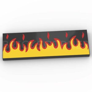 LEGO® Tuile Décorée 2 x 6 Flammes / Feu - 69729pb096 - Noir