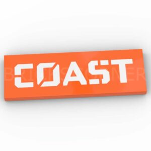 LEGO® Tuile Décorée 2 x 6 "COAST" - 69729pb223 - Orange Rougeâtre