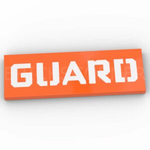LEGO® Tuile Décorée 2 x 6 "GUARD" - 69729pb224 - Orange Rougeâtre