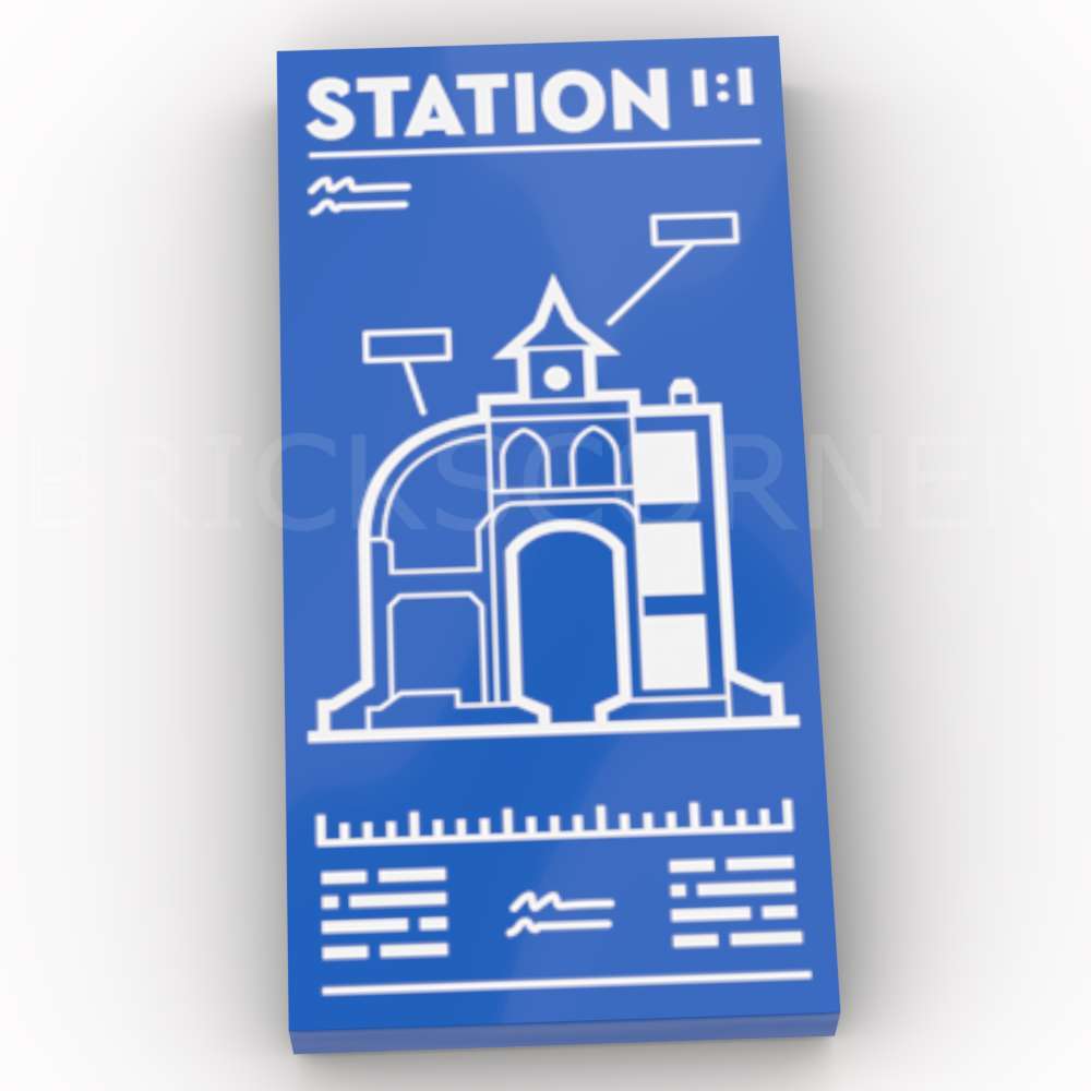 LEGO® Tuile Décorée 2 x 4 motif "Station" Plan de Gare - 87079pb1630