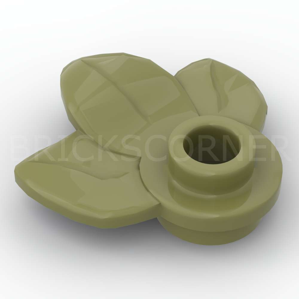 LEGO® Plante 1 x 1 avec 3 Feuilles / Pétales - 32607 - Vert Olive